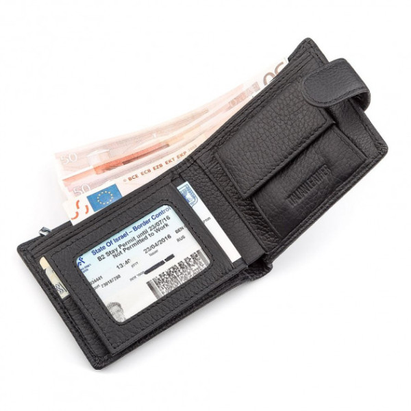 Чоловічий гаманець з натуралной шкіри ST Leather (ST114) 98321 Чорний