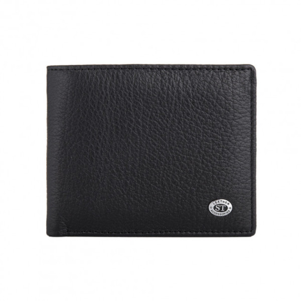 Мужской кожаный кошелек ST Leather (ST-4) 98453 Черный