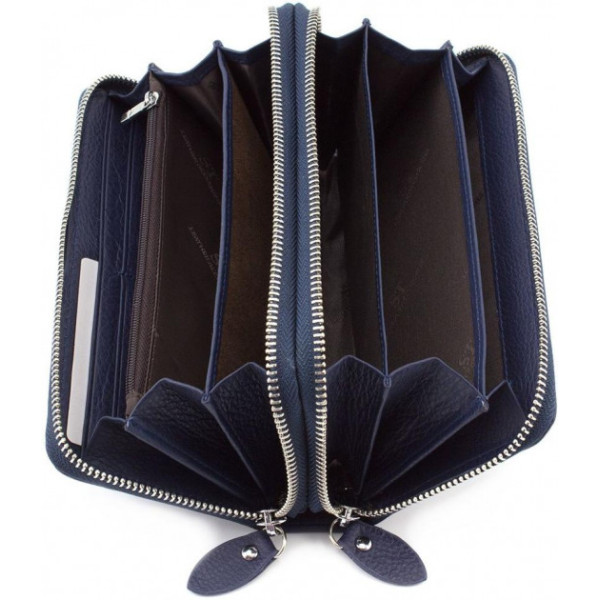 Кожаный клатч кошелек на две молнии ST Leather (ST238-2) 98420 Синий