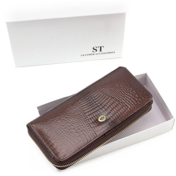 Жіночий гаманець з натуральної шкіри ST Leather (S7001A) 98270 Коричневий