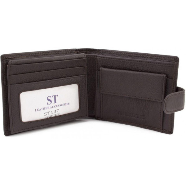 Чоловічий шкіряний гаманець ST Leather (ST137) 98332 Коричневий