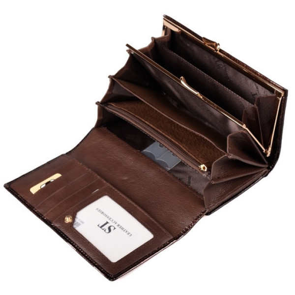 Женский кожаный кошелек с визитницей ST Leather (S9001A) 98283 Коричневый