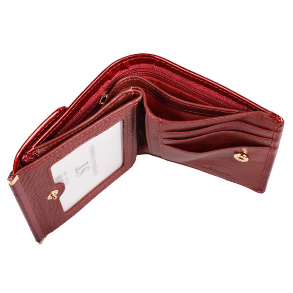Женский кожаный кошелек складной маленький лаковый ST Leather (S1101A) 98205 Красный