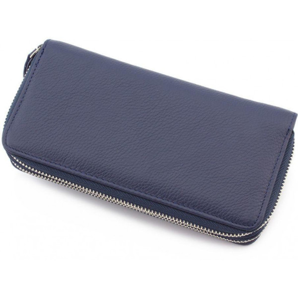 Кожаный клатч кошелек на две молнии ST Leather (ST238-2) 98420 Синий