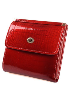 Женский кожаный кошелек складной маленький лаковый ST Leather (S1101A) 98205 Красный