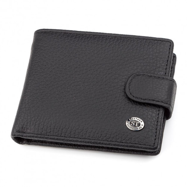 Чоловічий гаманець з натуралной шкіри ST Leather (ST114) 98321 Чорний