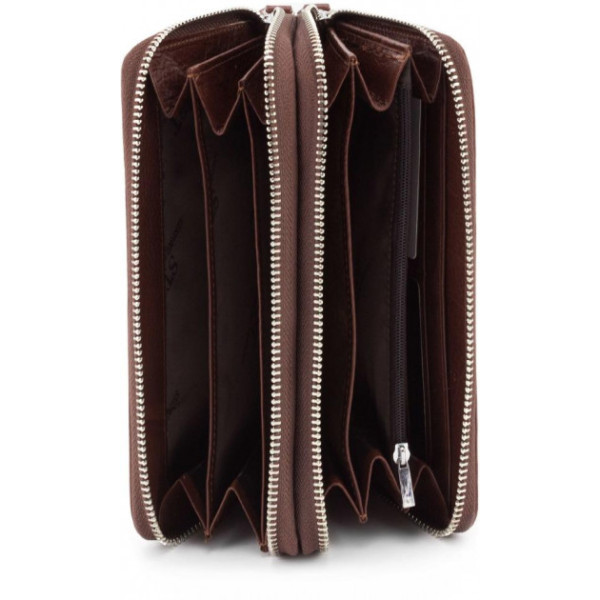 Клатч- борсетка на две молнии кожаный ST Leather (B139-3) 98107 Коричневый