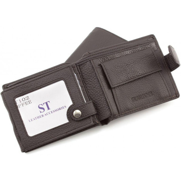 Мужской кожаный кошелек ST Leather (ST102) 98299 Коричневый