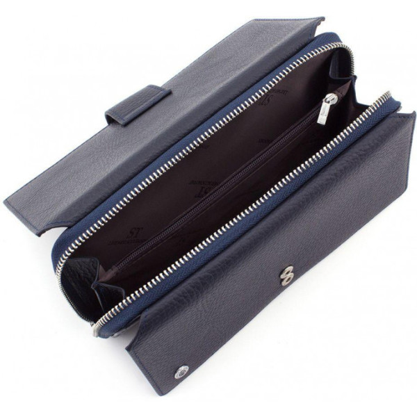 Кожаный кошелек клатч на молнии ST Leather (SТ228) 98573 Синий