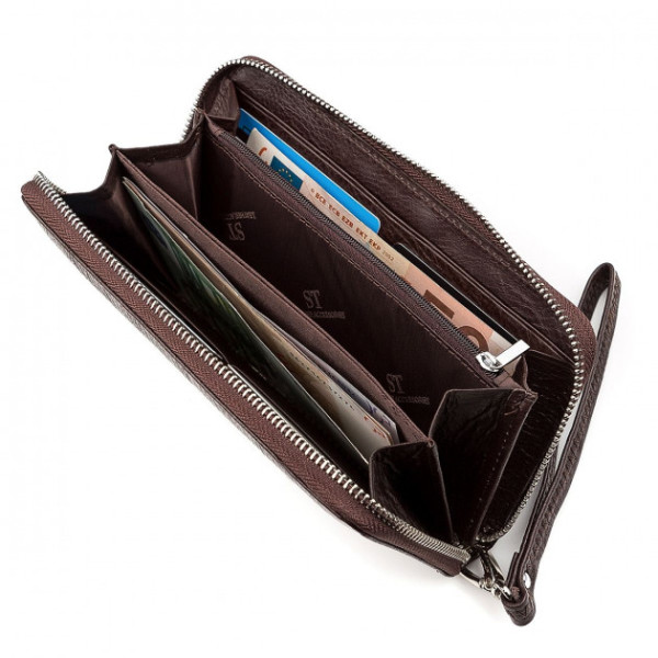 Гаманець клатч з натуральної шкіри ST Leather (ST45-2) 98540 Коричневий