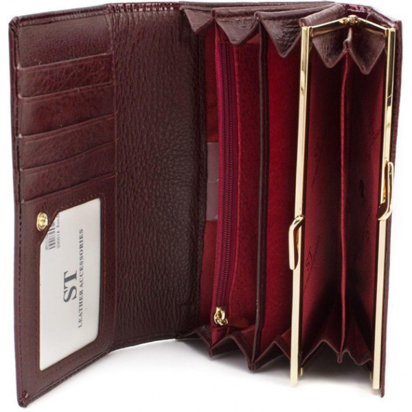 Кожаный женский кошелек ST Leather (S9001A) 98286 Бордовый