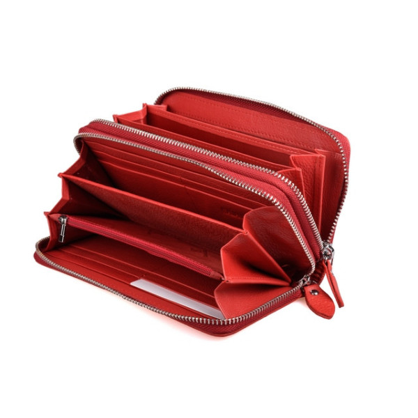Женский кожаный кошелек клатч на две молнии ST Leather (SТ238-2) 98576 Красный