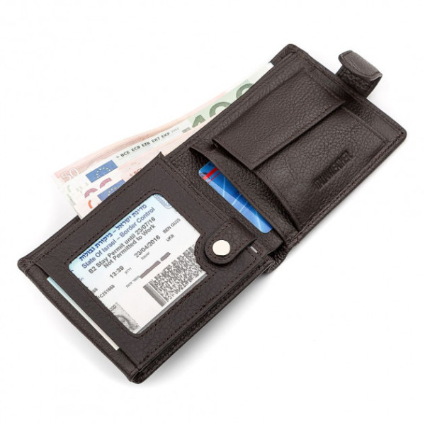 Чоловічий гаманець натуральна шкіра ST Leather (ST102) 98301 Коричневий