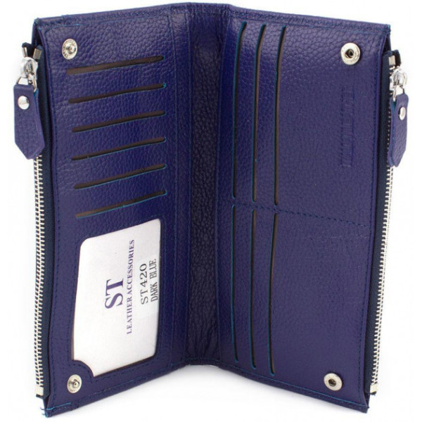 Кожаный женский кошелек ST Leather (ST420) 98491 Синий