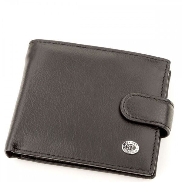 Мужской кожаный кошелек ST Leather (ST104) 98309 Черный
