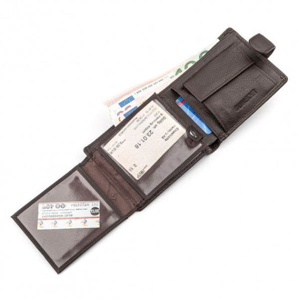 Чоловічий гаманець натуральна шкіра ST Leather (ST102) 98301 Коричневий