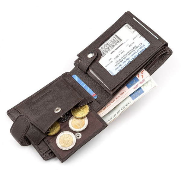 Чоловічий гаманець натуральна шкіра ST Leather (ST102) 98301 Коричневий