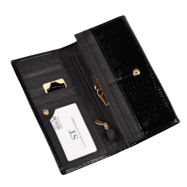 Жіночий шкіряний гаманець ST Leather (S1001A) 98188 Чорний