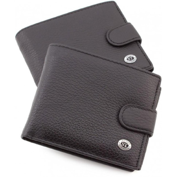 Мужской кожаный кошелек ST Leather (ST102) 98300 Черный