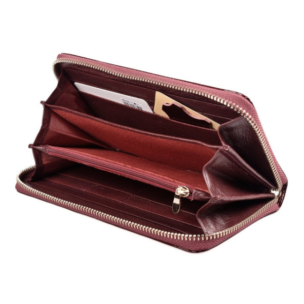 Женский кожаный кошелек на молнии ST Leather (S4001A) 98244 Бордовый
