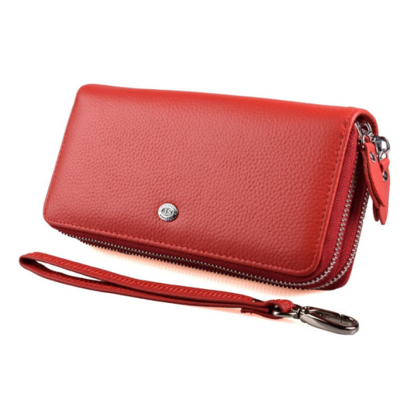 Женский кожаный кошелек клатч на две молнии ST Leather (SТ238-2) 98576 Красный