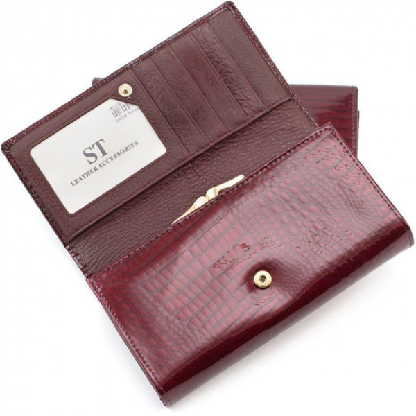 Кожаный женский кошелек ST Leather (S9001A) 98286 Бордовый