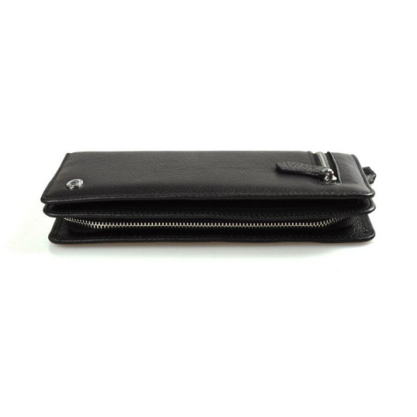 Чоловічий шкіряний гаманець клатч на блискавки з візитниці ST Leather (ST291) 98437 Чорний