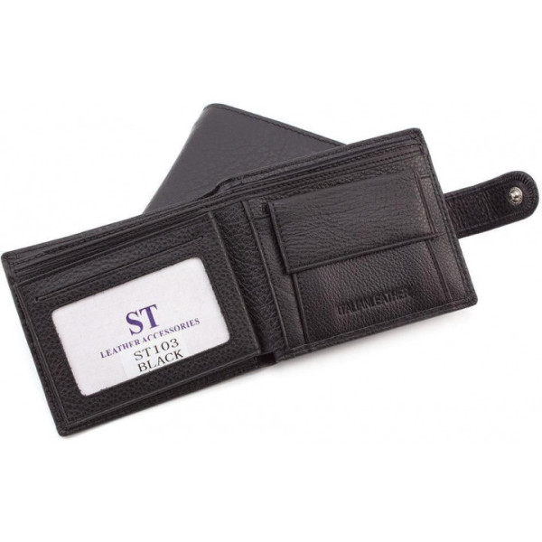 Мужской кожаный кошелек ST Leather (ST103) 98303 Черный