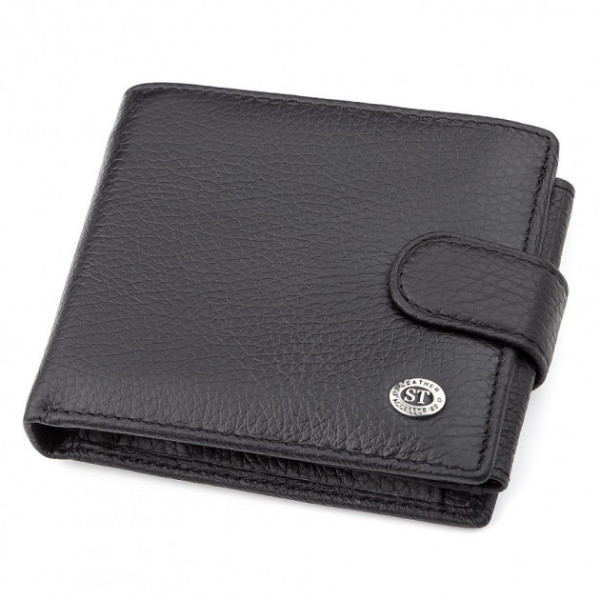 Мужской кошелек- портмоне кожаное ST Leather (ST102) 98302 Черный
