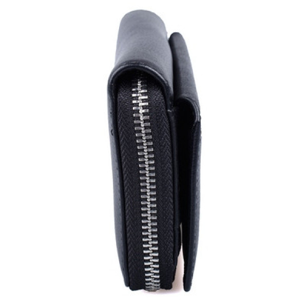 Кожаный кошелек на молнии с визитницей ST Leather (ST202) 98408 Черный