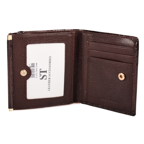 Женский кожаный кошелек складной маленький лаковый ST Leather (S1101A) 98201 Коричневый