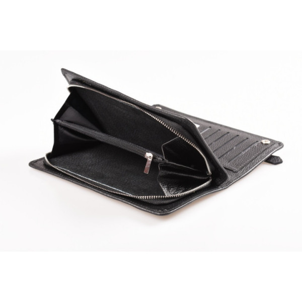 Чоловічий шкіряний гаманець клатч на блискавки з візитниці ST Leather (ST291) 98437 Чорний
