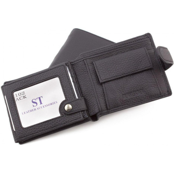 Мужской кожаный кошелек ST Leather (ST102) 98300 Черный