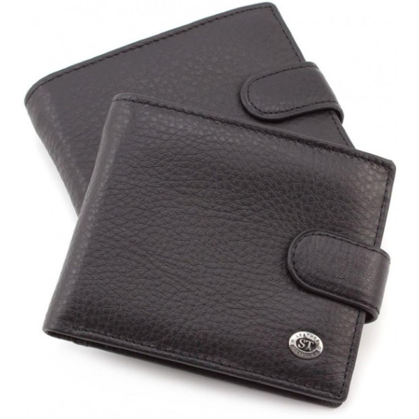 Мужской кожаный кошелек ST Leather (ST103) 98303 Черный