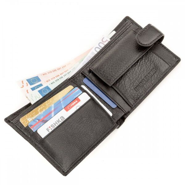 Мужской кожаный кошелек ST Leather (ST104) 98309 Черный