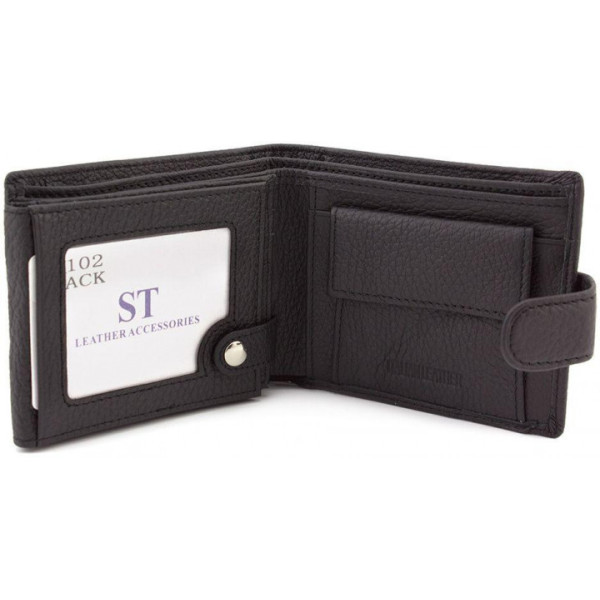 Мужской кожаный кошелек ST Leather (ST102) 98300 Черный