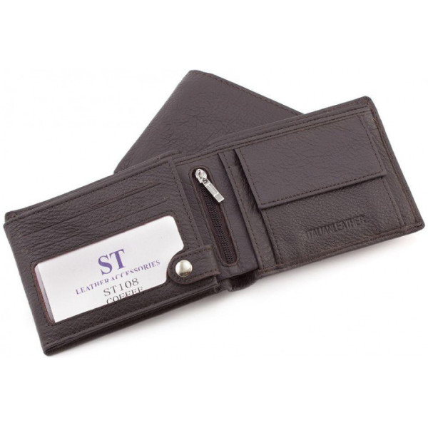 Мужской кожаный кошелек ST Leather (ST108) 98314 Коричневый