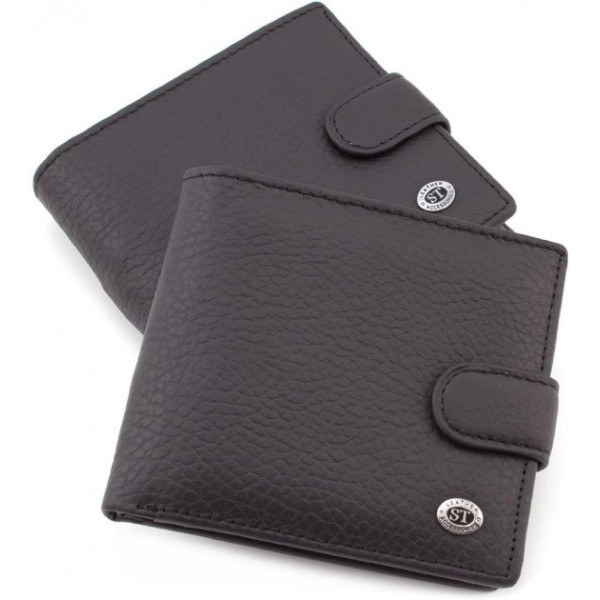 Мужской кожаный кошелек ST Leather (ST153) 98379 Черный