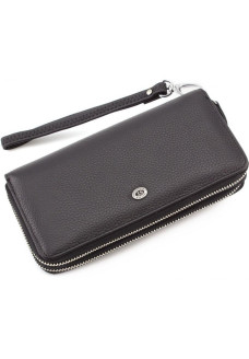 Кожаный клатч кошелек на две молнии ST Leather (ST238-2) 98416 Черный