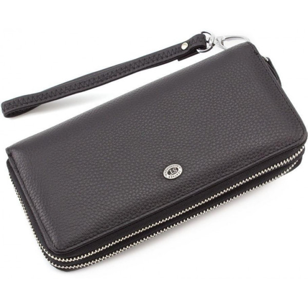 Кожаный клатч кошелек на две молнии ST Leather (ST238-2) 98416 Черный