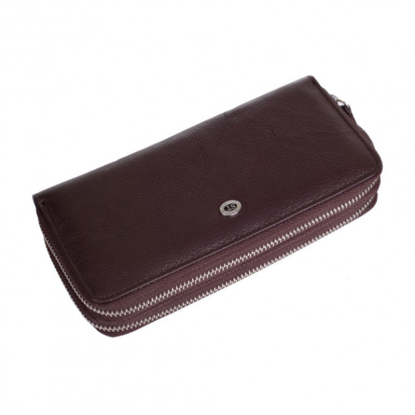 Гаманець на блискавці зі шкіри ST Leather (ST238-2) 98423 Коричневий