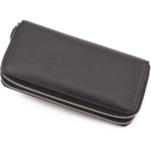 Кожаный клатч кошелек на две молнии ST Leather (ST238-2) 98416 Черный