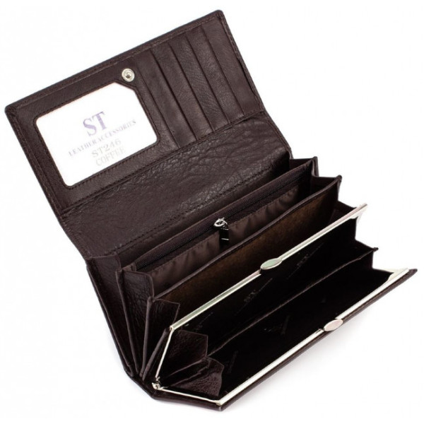 Жіночий гаманець киз шкіри ST Leather (ST246) 98429 Коричневий