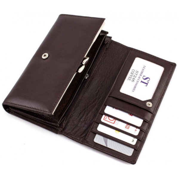 Жіночий гаманець киз шкіри ST Leather (ST246) 98429 Коричневий