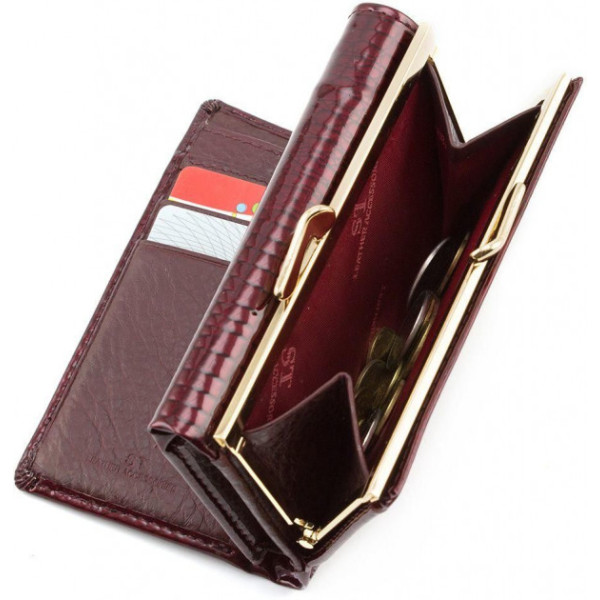 Жіночий гаманець шкіряний ST Leather (S1201A) 98207 Бордовий