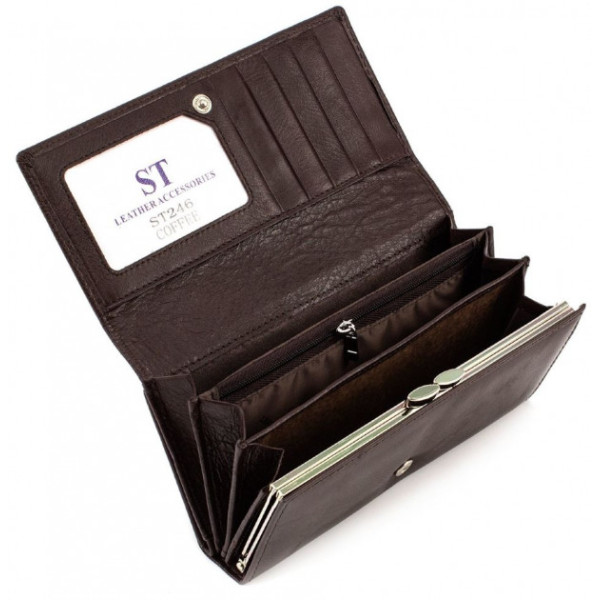 Жіночий гаманець киз шкіри ST Leather (ST246) 98429 Коричневий