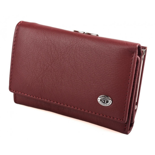 Женский кожаный кошелек складной ST Leather (ST617) 98555 Бордовый