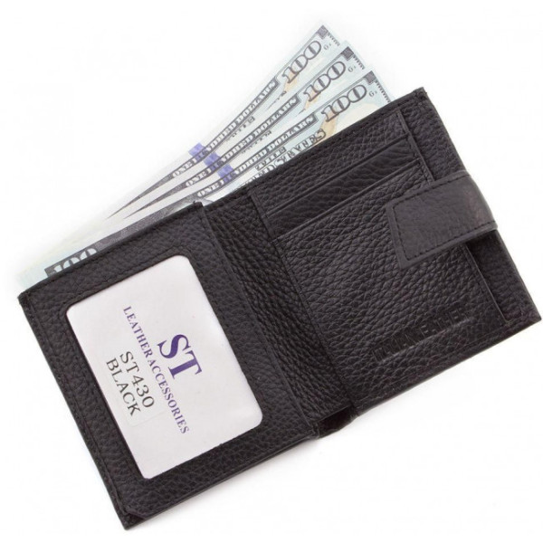 Маленький гаманець з натуральної шкіри ST Leather (ST430) 98512 Чорний