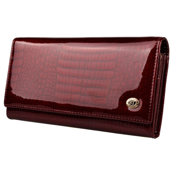 Жіночий шкіряний гаманець на магнітах ST Leather (S6001A) 98252 Бордовий