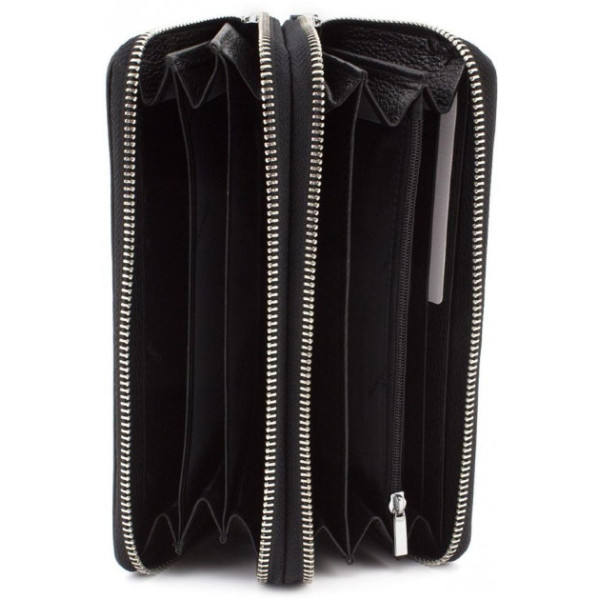 Кожаный клатч кошелек на две молнии ST Leather (ST238-2) 98416 Черный